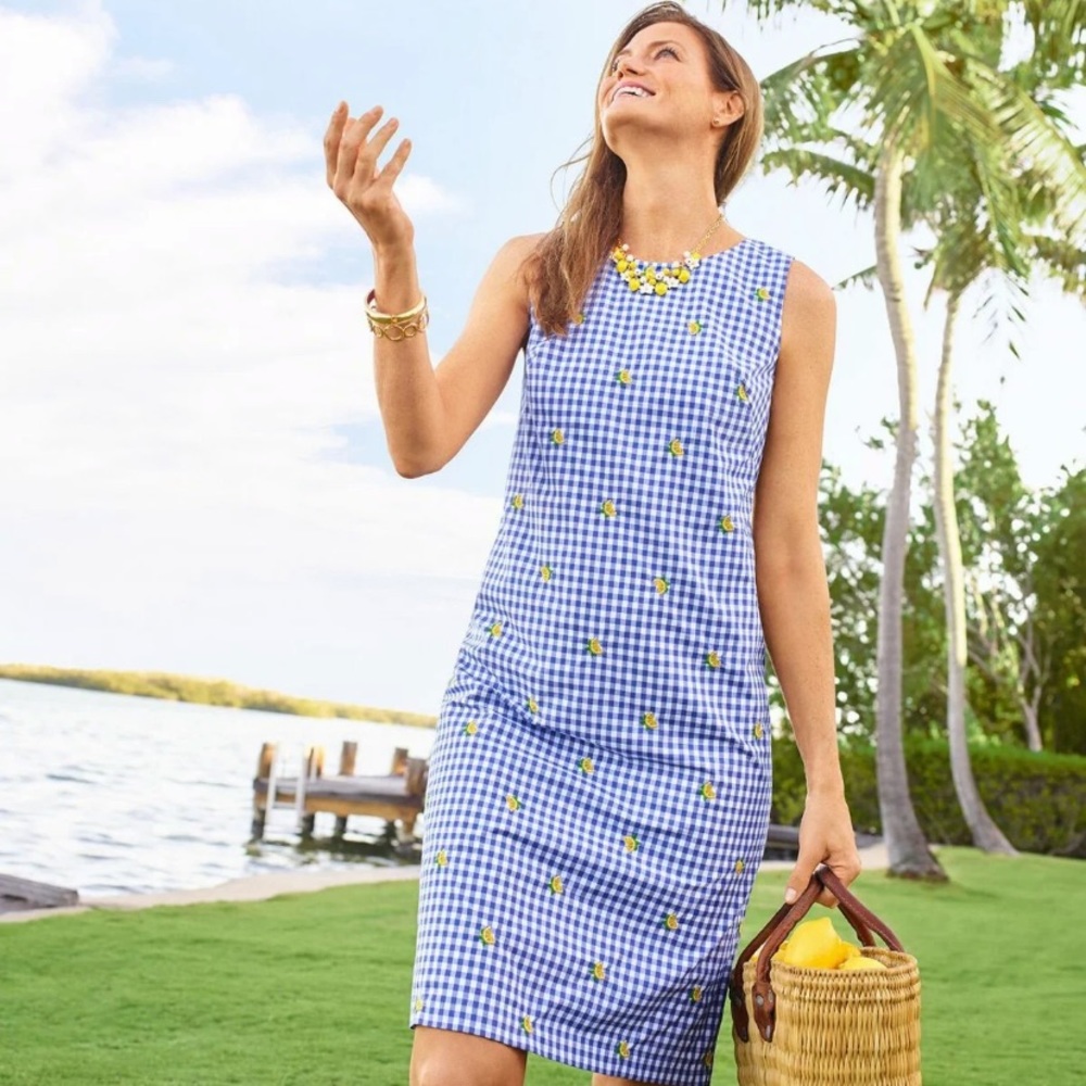 talbots lemon gingham dress Size 12 - but fits more like a 10